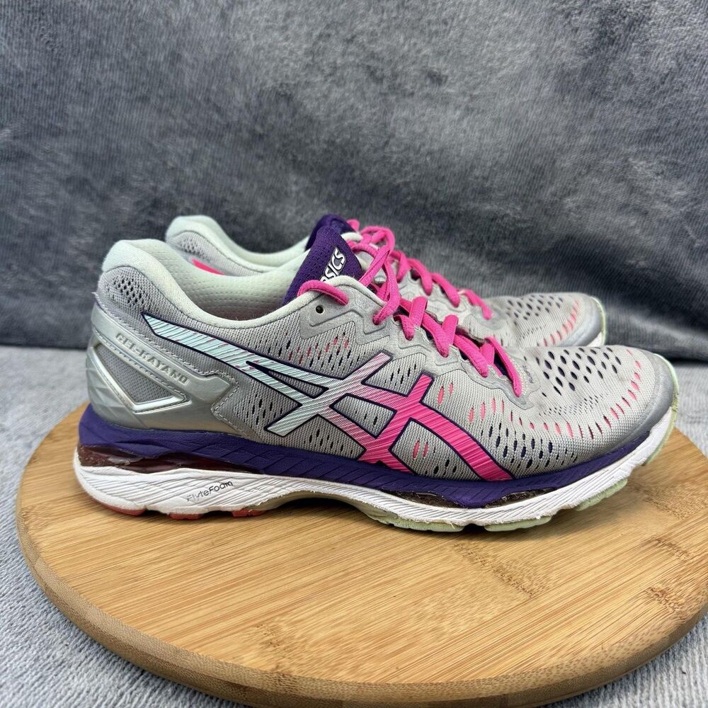 ASICS GEL-Kayano 23 Shoes Womens Size 8.5 Gray Pink Running Sneakers T696N